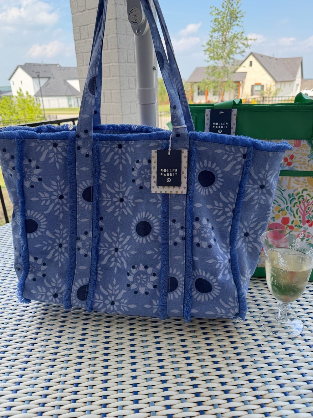 Roller Rabbit Periwinkle Floral Tote